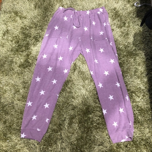 PURPLE STAR FLEECE JOGGERS - Picture 2 of 3